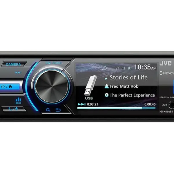 JVC KD-X560BT 3" Digital Media Receiver for Jeep, Powersports, and Marine