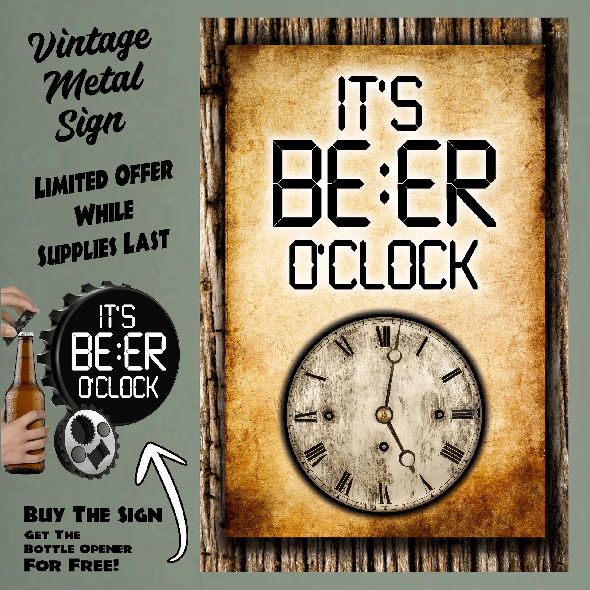 It's BEER O'clock (clock) FBO