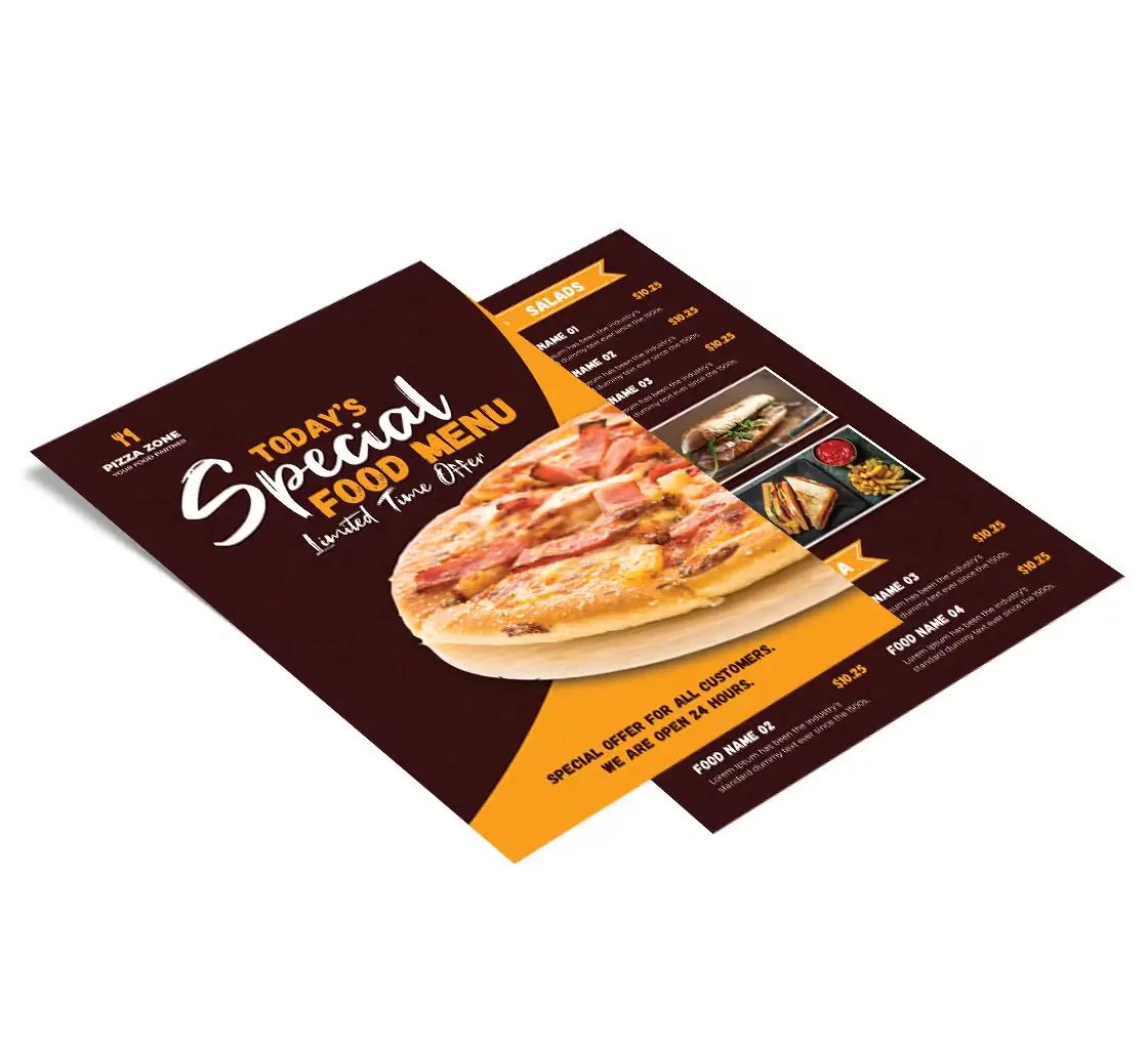 Professional Menu Design & Full-Service Printing